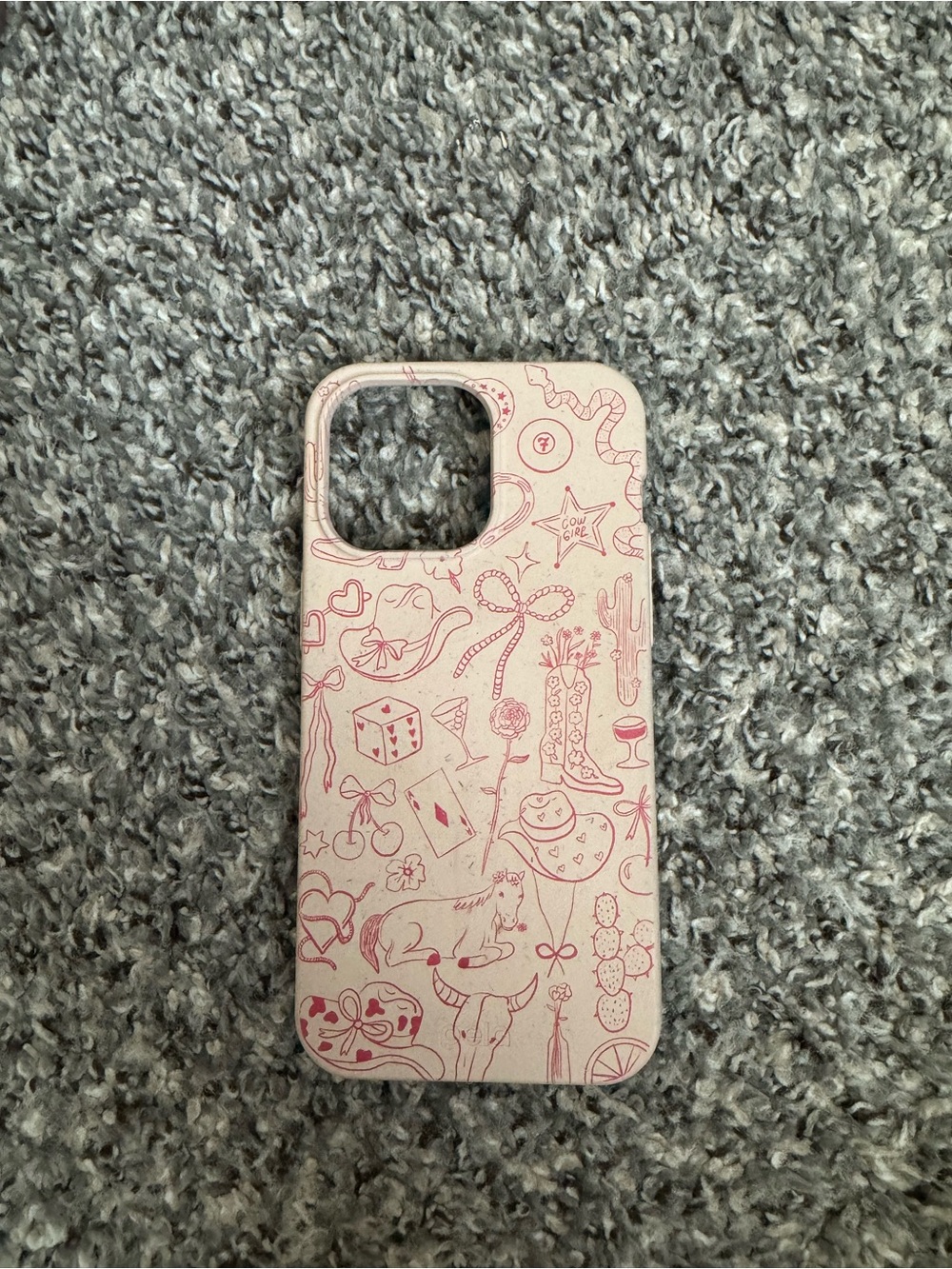 iphone 15 pro max Pela Pink Doodle Pattern Case